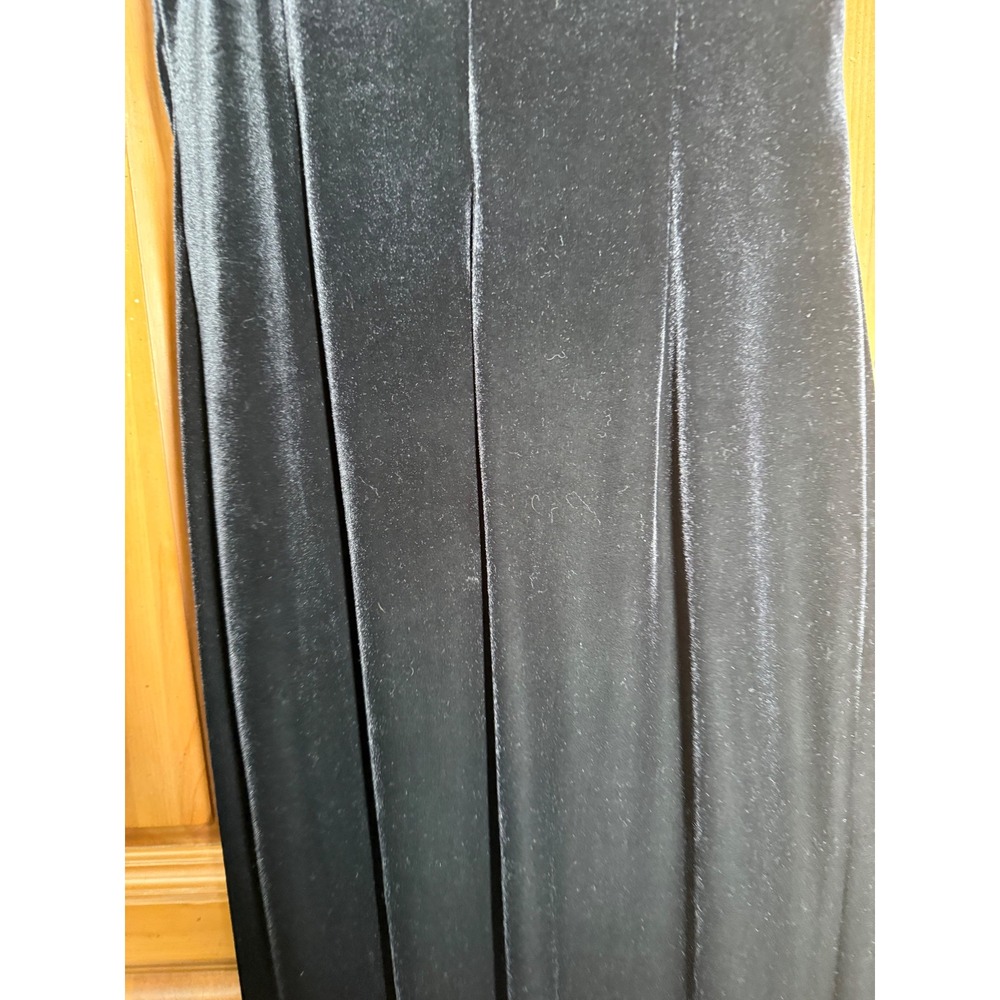 Marie St Claire Black Velvet Evening Gown Boned Corset Dress Size 4 Vintage - Picture 15 of 16